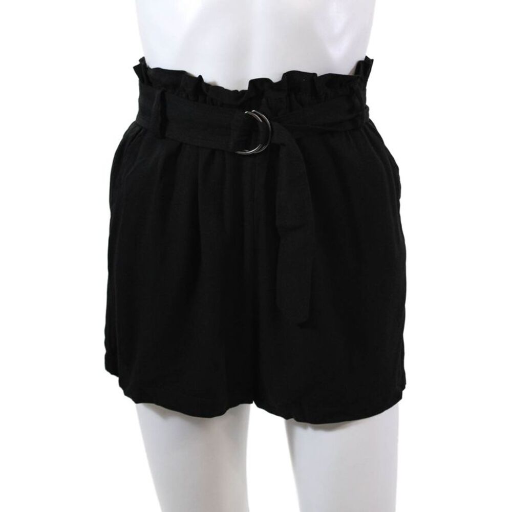 BB Dakota Womens Belted Stretch Pull-On Casual Shorts Solid Black Size XS